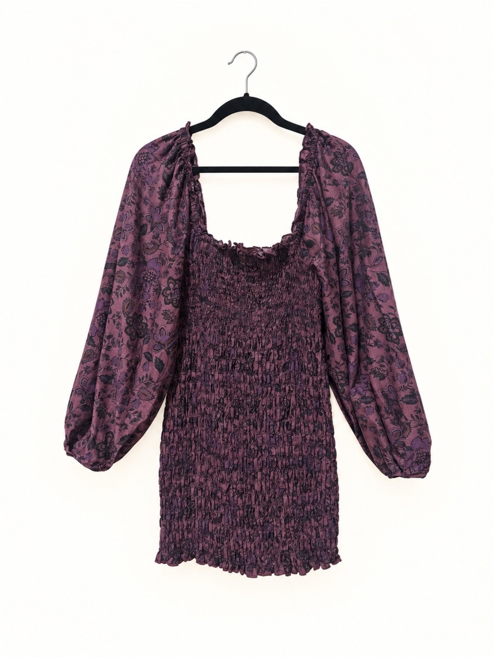 Free People Smock It To Me Azalea Floral Smocked Mini Dress S